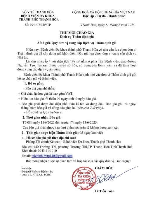 Thư mời chào giá Thẩm định giá Nhà ăn.jpg